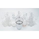 A collection of glassware, early 20th Century and modern, to include a group of cider glasses with