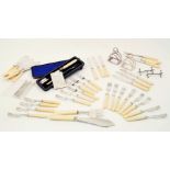 A set of silver plated Mappin & Webb fish knives and forks, comprising eighteen of each, all with