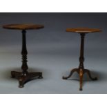 A William IV rosewood occasional table, the circular top on turned and carved baluster form support,