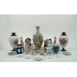 A collection of five Staffordshire Toby Jugs of varying subjects, the tallest 19cm high, together