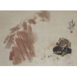20th century Chinese School, ink and colour on paper, study of a chick, with one red seal and
