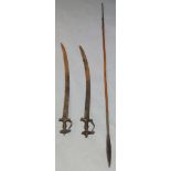 AMENDMENT: Please be aware the Indian talwar swords are only similar examples, NOT a pair as in