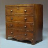 A Victorian mahogany secretaire chest, the secretaire drawer enclosing green felt lined writing