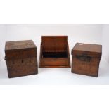 A mahogany travelling chemist's box, c. 1860-70, of rectangular sloped form with retractable lid and