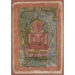 Rishabha (the 1st Jain Tirthankara), Rajasthan, 17th century, opaque pigments on paper, 16.5 x