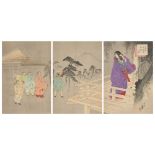 Kobayashi Eitaku, Japanese 1843-1890, View of the Imperial Visit of Mikado Ingyo to Princess