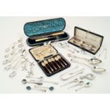 A cased set of Victorian silver fish servers, Birmingham, c.1870, Hilliard & Thomason, with ivory