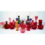 A collection of glassware, early 20th century and later, to include: a pair of green cut glass