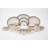 A George Jones & Sons Crescent Burnished Gold part tea service, 20th century, comprising twenty