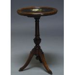 A Victorian rosewood and Pietra Dura occasional table, the marble inlaid to centre with floral
