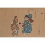 A collection of six Japanese reproduction woodblock prints, early 20th century, including