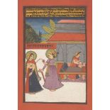 Three illustrations from a Ragamala, Marwar, 19th century, opaque pigments on paper, with 3ll. of