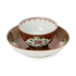 A Chinese porcelain sparrow-beak milk jug and a Batvian Ware cup and saucer, Qianlong period, each