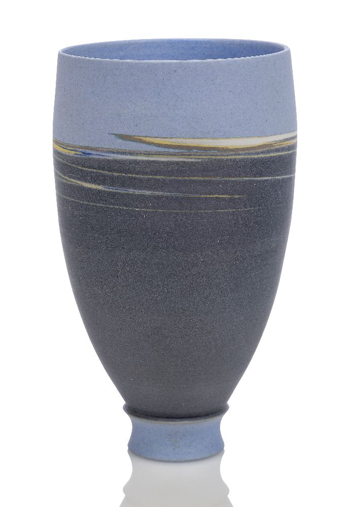 Rainer Doss (German 1941-2007), a porcelain vase c.1993, initialled and dated to inner foot A