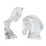 'Tauni de Lessops', a Baccarat glass horses head, naturalistically modelled, signed on the side