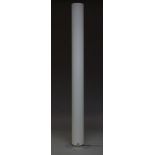 A Contemporary floor lamp, of recent manufacture, with cylindrical white plastic shade, on