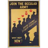 WWI INTEREST: a recruitment poster, 'JOIN THE REGULAR ARMY, MOVING STAIRWAY OF QUICK PROMOTION,