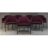 Ed Carpenter, a set of seven 'MT' club chairs, for VG&P, of recent manufacture, with claret fabric