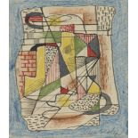 Colin Sealy, British 1891-1964- Abstract composition; pen and coloured ink and coloured pencil,