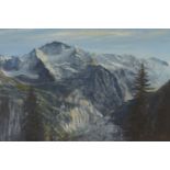 A. G. Levett, British School, mid 20th century- The Jungfrau; oil on canvas, signed with initials,