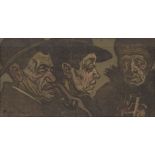 Haydn Reynolds Mackey, British 1883-1979- Untitled (three figures); linocut in colours on wove,