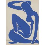 Henri Matisse, French 1869-1954- Nu Bleu- Femme Assise No 1, 1959; lithograph in blue on wove,