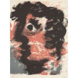 Enrico Baj, Italian 1924-2003- Untitled (Portrait), 1957; lithograph in colours on wove, signed,