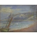 Riccio de Beja, Spanish School, late19th/early 20th century- Coastal Scene; pastel, signed and dated