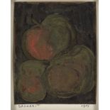Arnold Daghani, Romanian 1909-1985- Apples; gouache, bears inscription and dated 1964, 13x10cm (ARR)