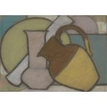 Frederick William George, British 1889-1971- Still life with jugs; pastel, 23x31.5cm (ARR)