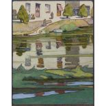 Gertrude Massey RMS, British 1868-1957- Reflections; watercolour, signed, 15.5x12.5cm (ARR)