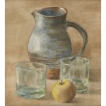 Attributed to Winifred Murray, British 20th century- Jug and Two Glasses; watercolour, 17x16cm