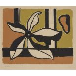 Fernand Léger, French 1881-1955- Composition with flower in orange and yellow; screenprint in