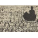 Alan Lowndes, British 1921-1978- Untitled (ships monotype); monotype on wove, signed and