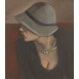 Mariano Otero, Spanish b.1942- Jeune Femme au Chapeau; pastel, signed, 31x26cm (ARR) Provenance: