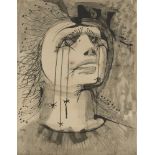 Denis Wirth-Miller, British 1915-2010- Head Study; pen and black ink and wash, bears inscription