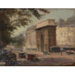 R M Kogge, French School, early 20th century- La Porte St Martin, Paris; oil on panel, signed,