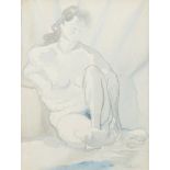 Roland Vivian Pitchforth RA ARWS, British 1895-1982- Blue Nude; watercolour and ink, signed in