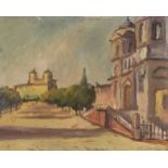 C. Homettia, French/Moroccan, early 20th century- City street scene; oil on panel, signed and dated,