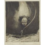 German Expressionist School, early 20th century- Beethoven, Prometheus; etching, signed indistinctly