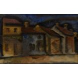 Isidore Marie Peyret, French 1880-1962- Terrace of houses; oil on canvas, signed and dated 1927,