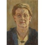 Johan Jan Damme, Dutch 1894-1962- Studie, Portret Moeder; oil on panel, signed and dated 1937, bears