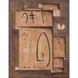 Manuel Aguiar, Uruguayan b.1927- Formas; acrylic on panel, signed, 61.5x49cm Provenance: Galeria