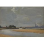 John Moody, British 1906-1993- Houlgate, Normandy and Estuary View, Houlgate; oils on board, a pair,