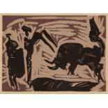 After Pablo Picasso, Spanish 1881-1973- Goading of the Bull, 1962; five linocuts in colours on wove,