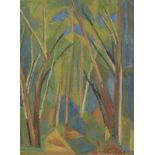 Eleanore Reinhold, Polish 1905-1984- Trees; oil on board, signed and dated 1982, 25.5x19cm: together