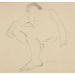 Willi Soukop, British 1907-1995- Reclining female nude (recto) and seated nude (verso); pencil and