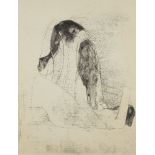 Karl Weschke, German/British 1925-2005- Woman and Dog, 1971; etching with aquatint on wove,