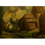 Maurice Flament, French 1884-1968- House in landscape; oil on canvas signed lower left, 135 x