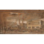 British School, mid 20th century- A Preliminary study of the new Cannery; pastel and pencil on